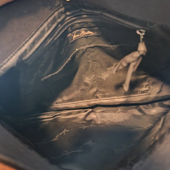 VERA BRADLEY “Slim Hobo” Black Quilted Microfiber Shoulder Bag - Picture 10 of 13